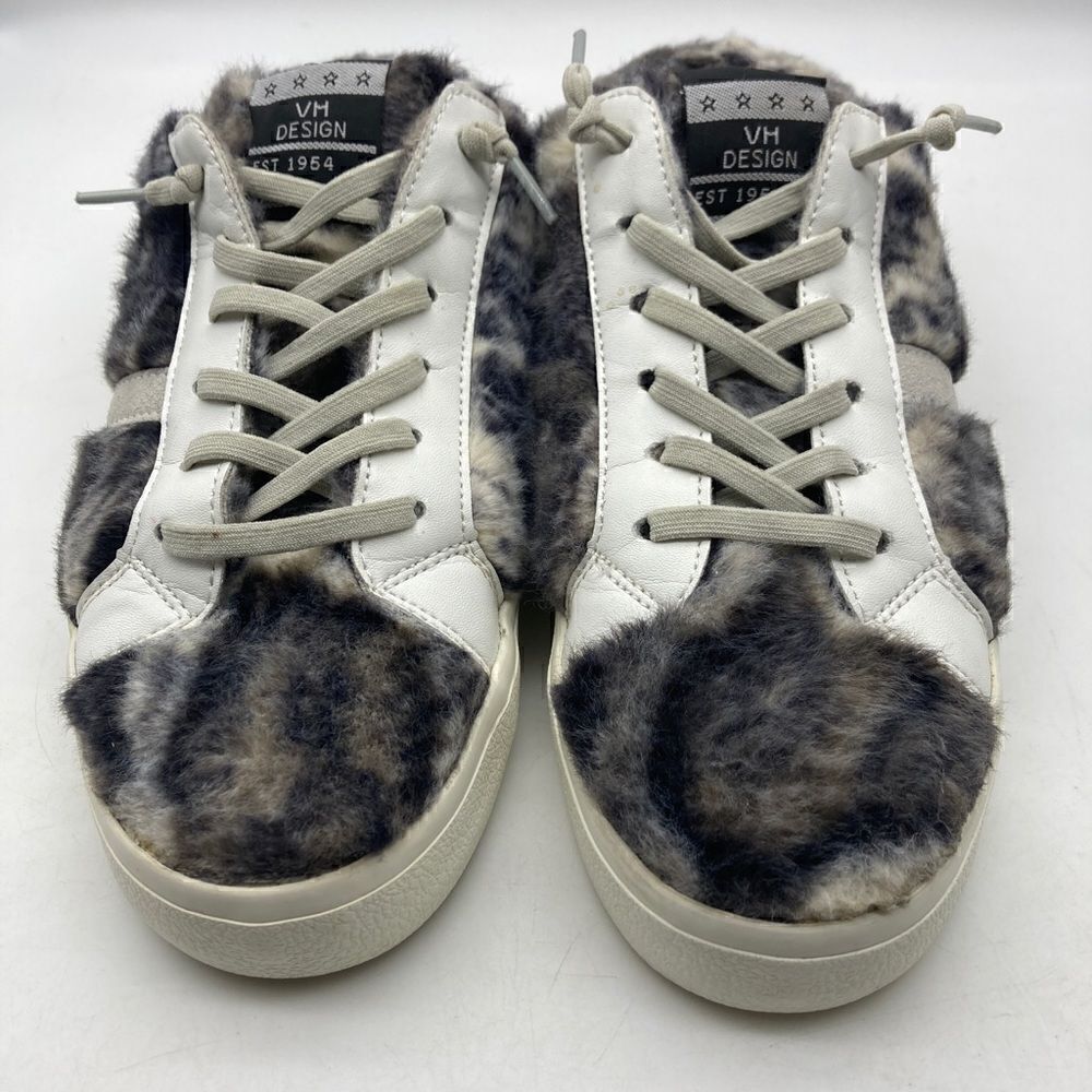 Vintage Havana Fuzzy Chetah Faux Fur /Leather Mules Size 8 Multicolor